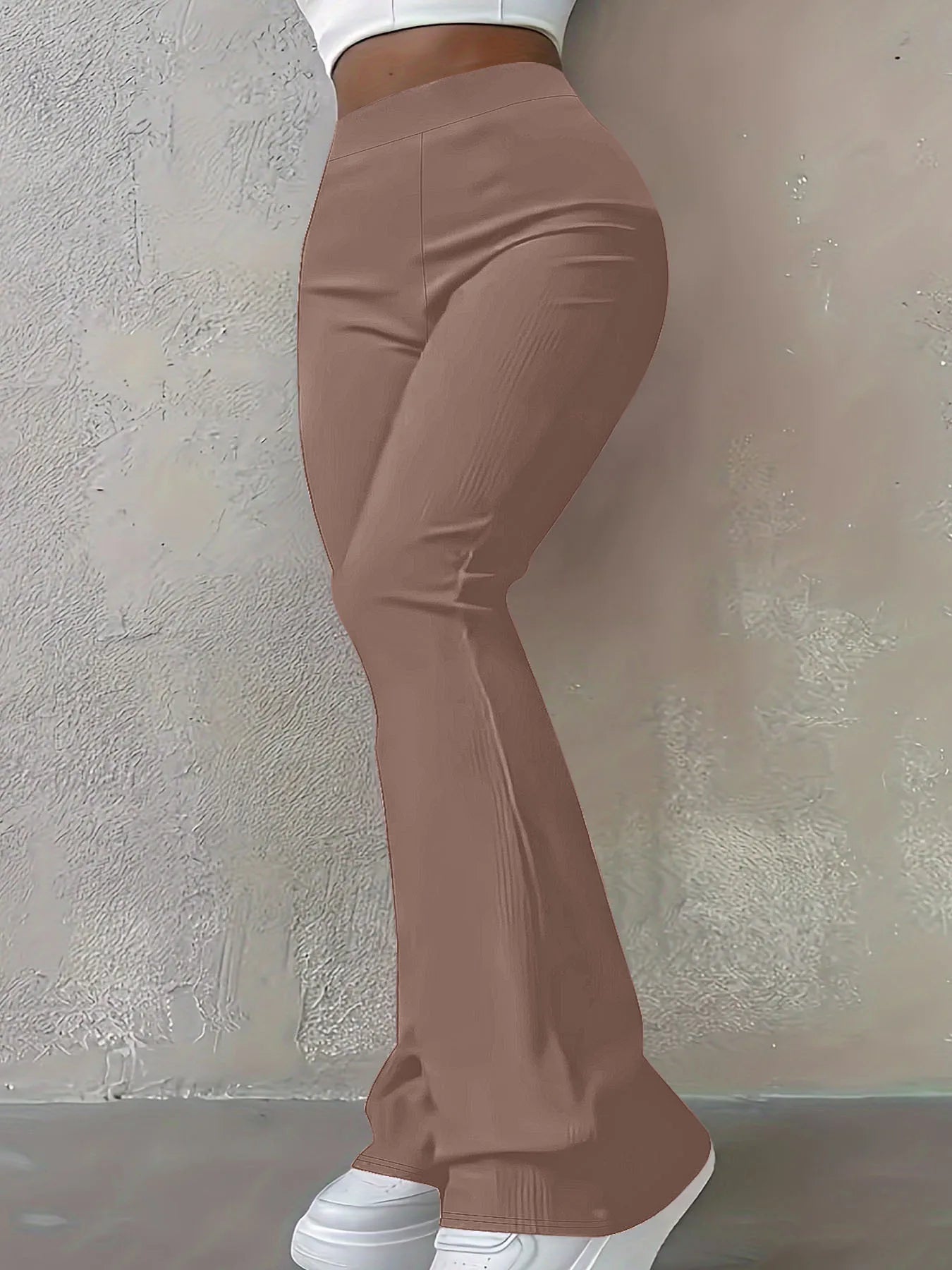 Women's Clothing Autumn and Winter Casual Simple Fashion Slim Ribbed Leggings Solid Color High Waist Trousers for Women