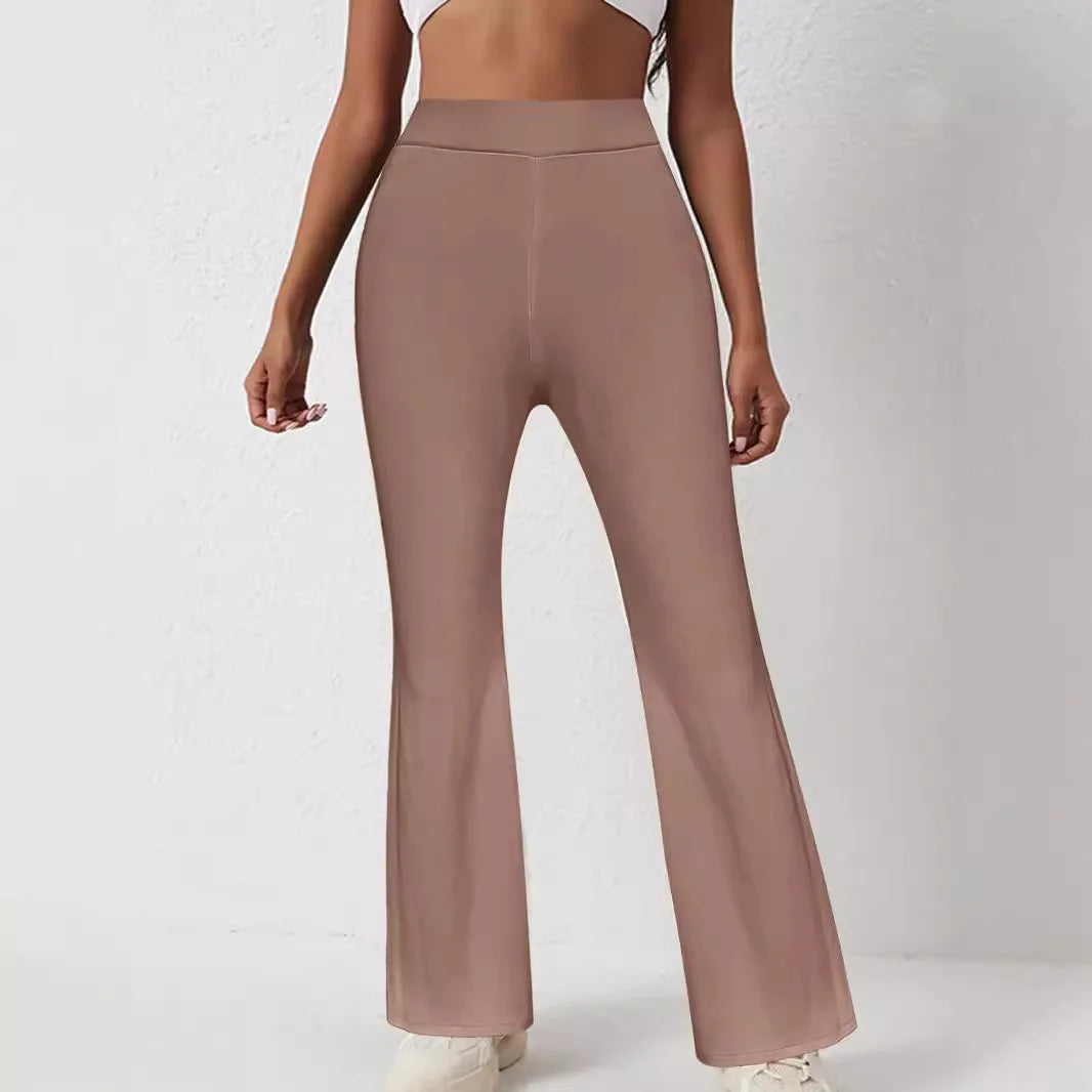 Women's Clothing Autumn and Winter Casual Simple Fashion Slim Ribbed Leggings Solid Color High Waist Trousers for Women