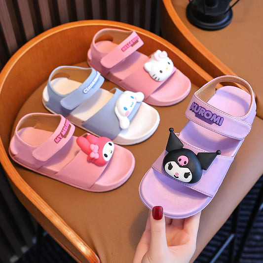 Sanrio new girls' sandals Summer outdoor non-slip children's beach shoes
