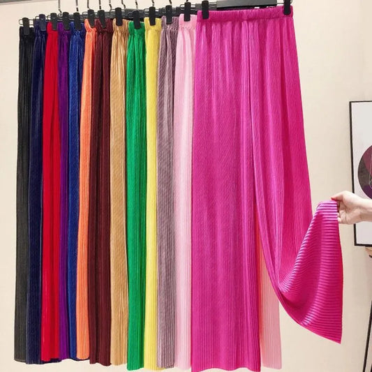 Pants Women 2024 Spring Summer Wide Leg Pants Loose Palazzo Pants Fashion Bohemian pleated Trousers  ropa coreana pantalones