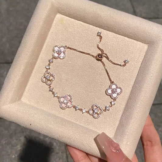 Pulsera de flores rosas nueva hija temperamento nicho Joker pulsera de moda