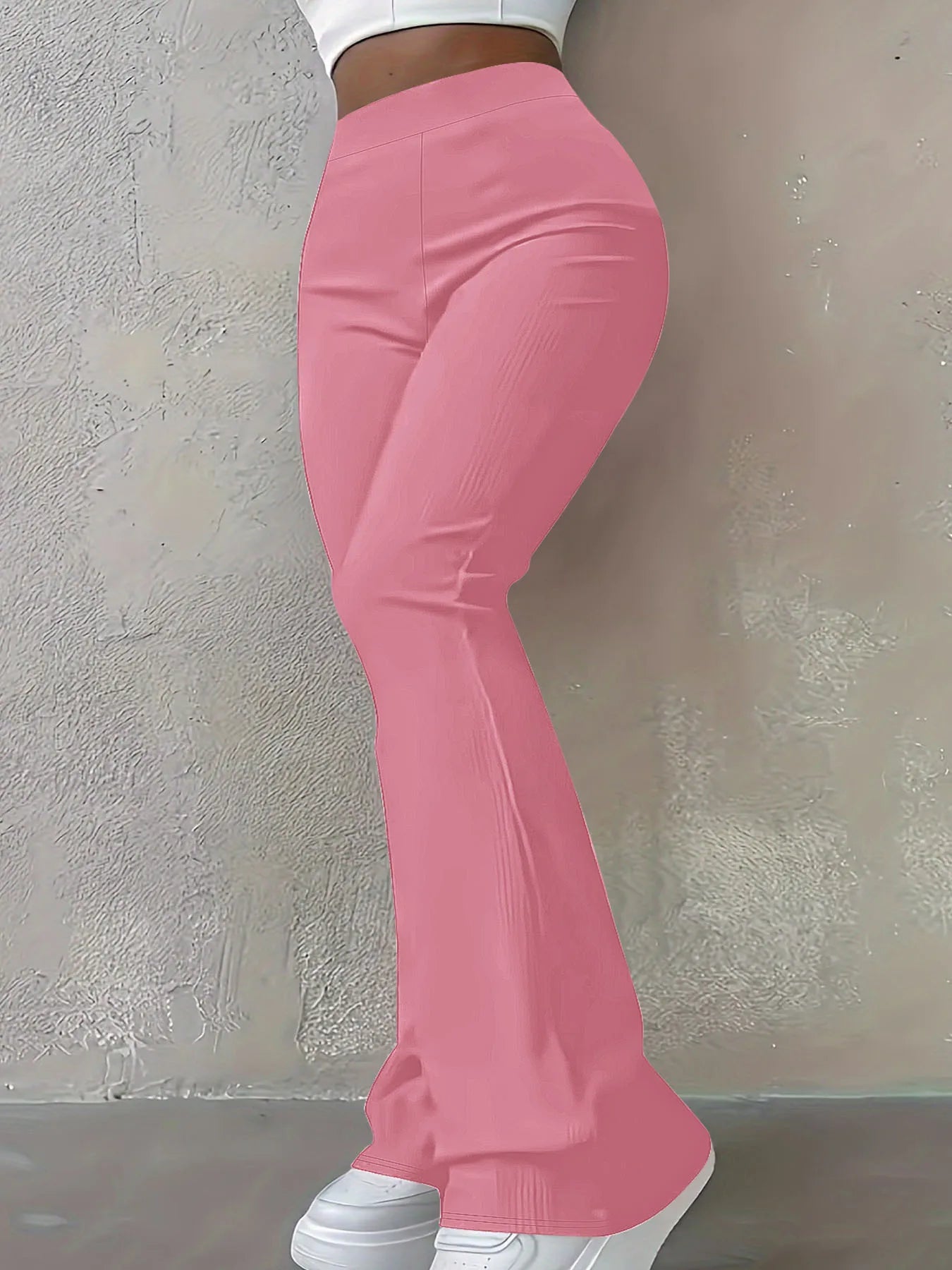 Women's Clothing Autumn and Winter Casual Simple Fashion Slim Ribbed Leggings Solid Color High Waist Trousers for Women